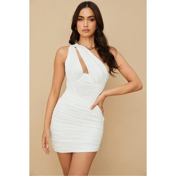 House of CB White One-Shoulder Dress - Picture 2 of 13